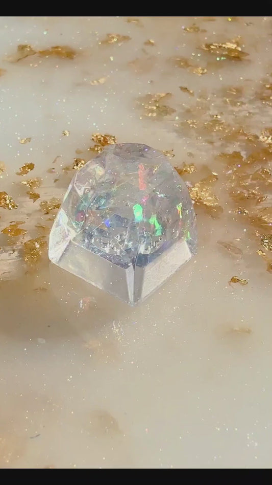 Ice Crystal Handmade Artisan Keycap | Jewel Keycaps Exclusive Gem Profile | 1u